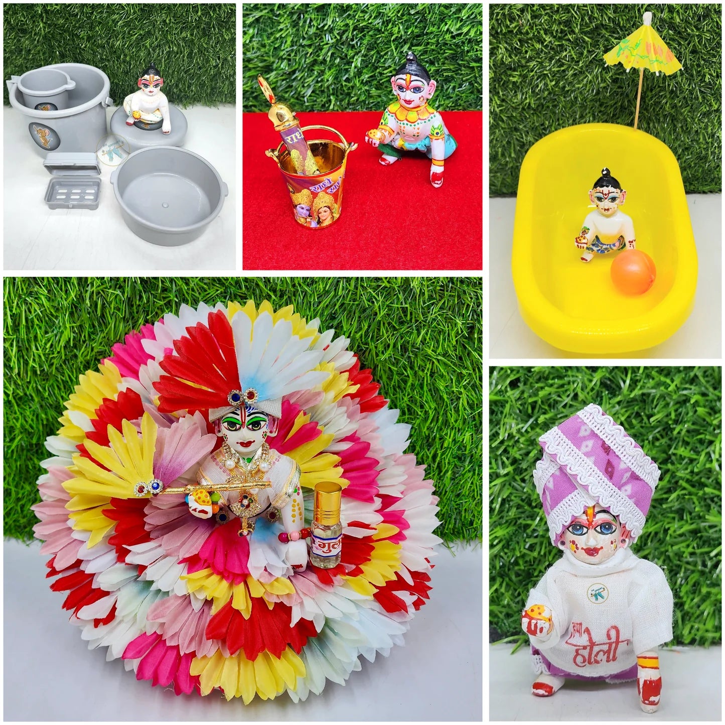 Complete Holi Celebration Set for Laddu Gopal Ji – Full-Day Festive Combo